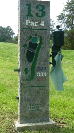 Hole 13 tee marker