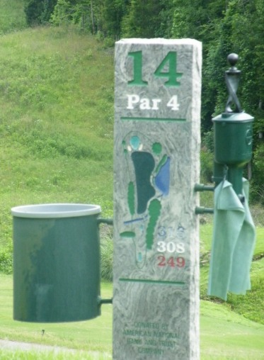 Hole 14 tee marker