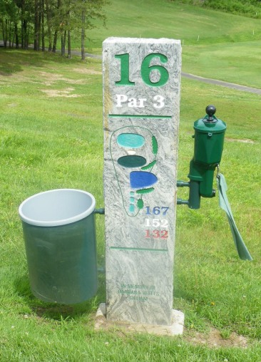 Hole 16 tee marker