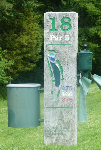 Hole 18 tee marker