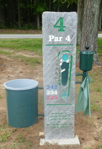 Hole 4 tee marker
