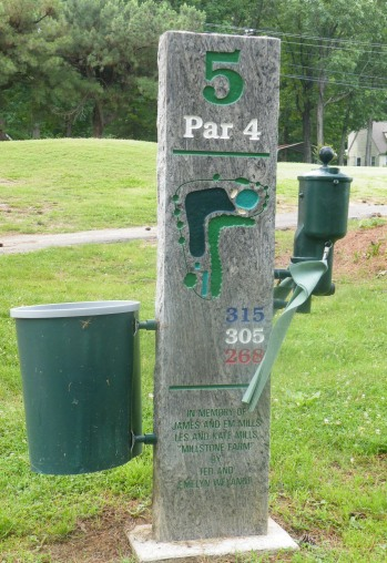 Hole 5 tee marker